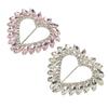 2pcs Love Heart Shape Rhinestone Buckle Metal Clothing Wrap Clip Sparkling Decorative T Shirt Clips