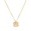 Colorful Four Leaf Grass Necklace for Women's Light Luxury and Small Market New Versatile Temperament Necklace Simple Pendant Shining