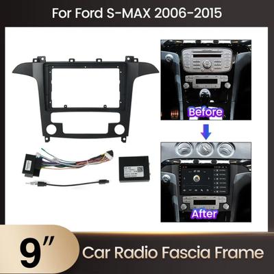 9 polegadas 2din rádio de carro Android Fascia para FORD S-Max S Max 2006 - 2015 painel de rádio painel de instalação de montagem de painel de DVD de carro instalação de quadro