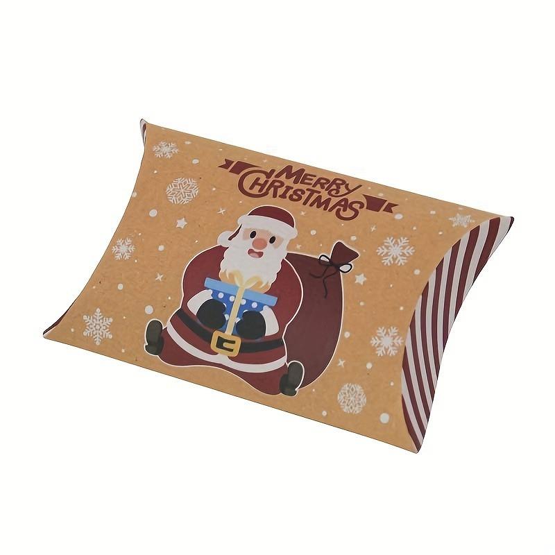 36pcs Christmas Kraft Paper Christmas Pillow Box Wedding Candy Paper Box 12 Color Packaging Box Candy Box Holiday Party Decoration Box