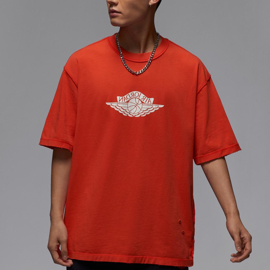 Nike Sports Casual Pullover Short Sleeve College Style Round Neck Breathable Raglan Sleeve T-Shirt Men T-Shirts Red IB3131-673