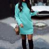 Women's Solid Thickened Oversize Long Sweater Dress Disappearing Lower Body