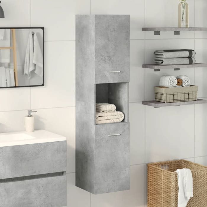 VidaXL Armoire de salle de bain suspendue gris béton bois d'ingénierie 856220