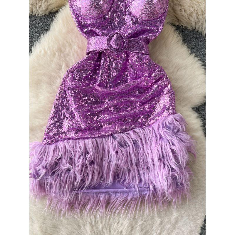 Tube Top Sequin Dress Dress Silm Chain Strap