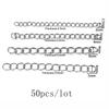 10/50pcs Stainless Steel Extension Chains with Lobster Clasps Connector Link Necklace Tail Making DIY Bracelet Accessories