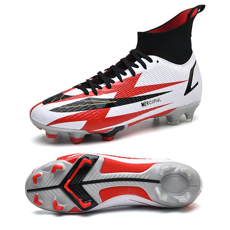New Football Shoes, Boys' High-top Long Nails, Young and Middle School Students' Competition Training Shoes, Large Size.