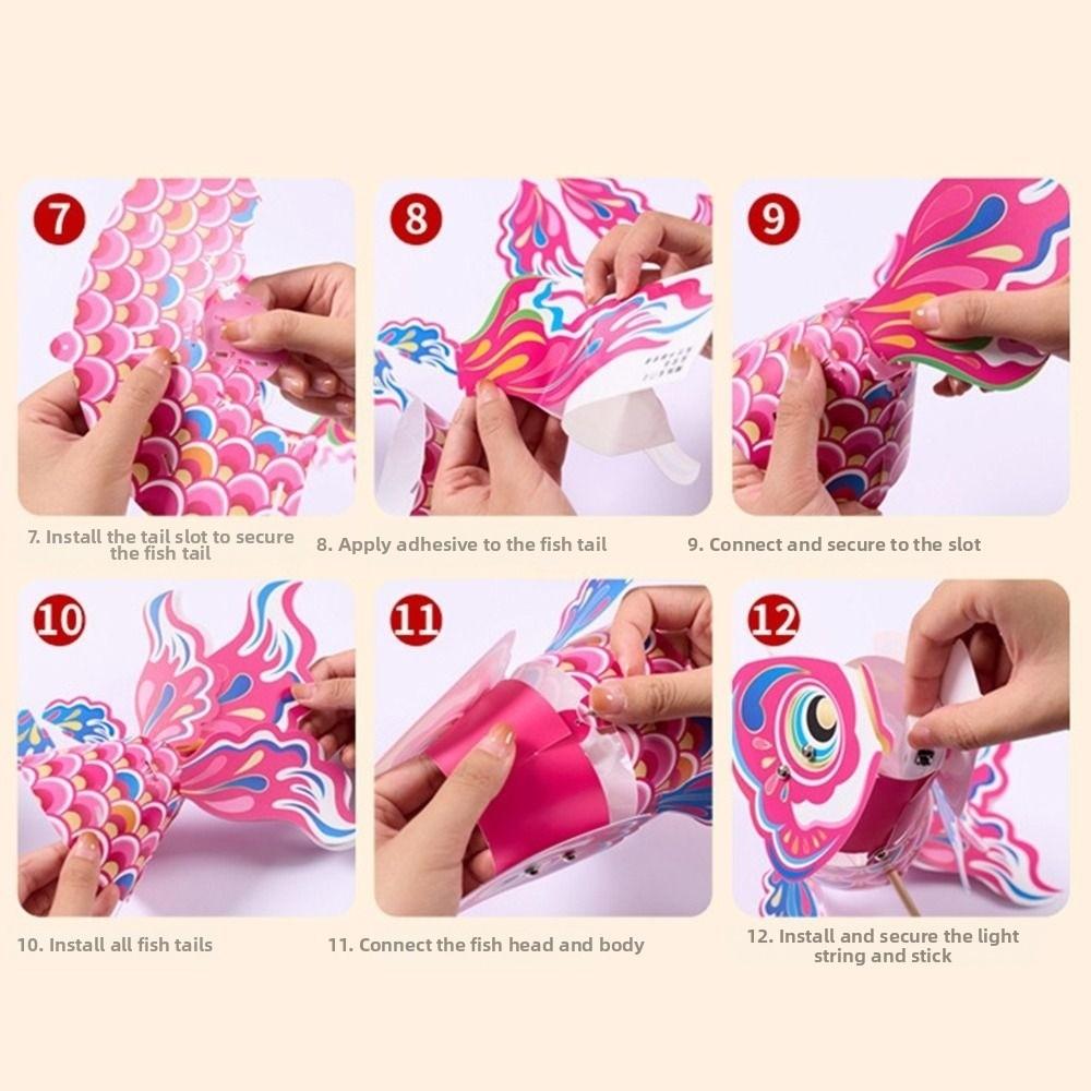 DIY Material Package New Year Fish Lantern Waterproof Hanging Ornament Handmade Lantern Festival Atmosphere Festival Lanterns