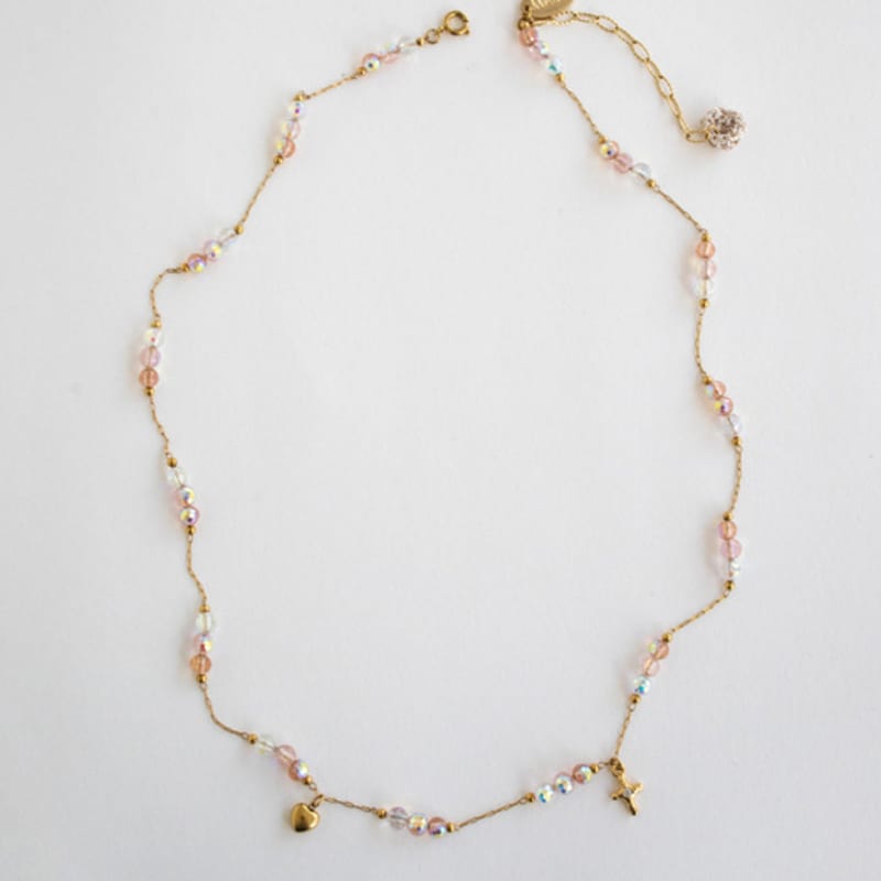 MERRYMOTIVE Sunset Crystal with Gold Chain Necklace