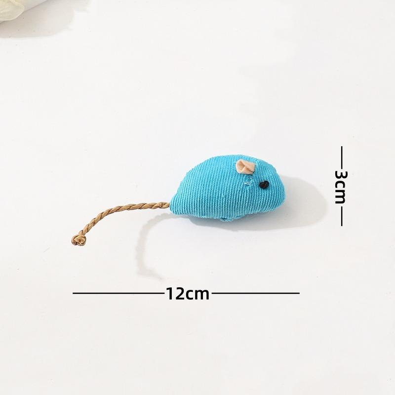 Cute Fabric Mouse Cat Toy with Yellow Tail, Interactive Kitten Chew Teaser, Durable Pet Play Toy for Cats Gift