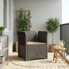 1 Seater Armchair with Cushions Rattan Look PP Light Gray