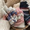 Winter Thickened and Fleece Ethnic-style Cherry Thick Fur Ring Warm Mid-calf Cute Snow-covered Pile Socks for Women
