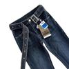 Women's Retro Dark Blue Micro Flare Jeans - Low Rise, Plus Velvet, Elastic Slimming, Bell Bottoms for Autumn/Winter.