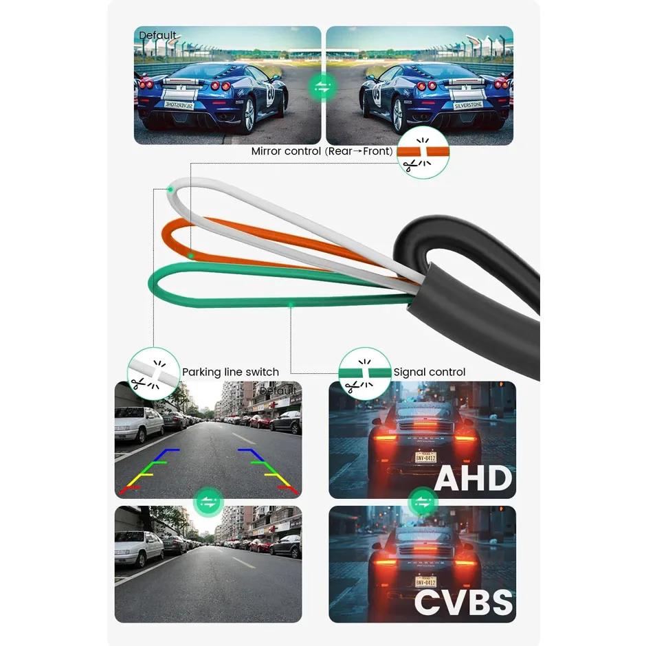 Car Rear View Camera 170 AHD 1080P Fisheye Golden Lens Full HD Night Vision Vehicle Reversing Backup Front Cameras For DVR cam