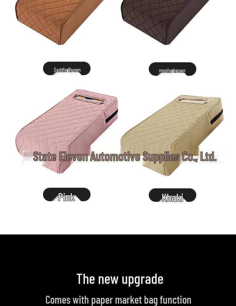 Universal Memory Foam Car Armrest Heightening Pad & Protective Tissue Box Cover
