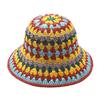 Color Dopamine Hollow Straw Hat Women's Summer Seaside Vacation Bucket Hat Sunshade Sunscreen Woven Hat