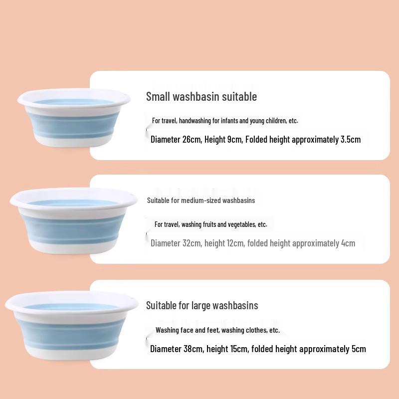 Portable Foldable Large Plastic Basin for Home, Dorm, Outdoor, and Travel Use