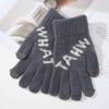 Gants Chauds Homme Hiver Protection Froid Épaissis Couleur Unie Doigt Entier Extérieur Cyclisme Tricot Tactile Cinq Doigts