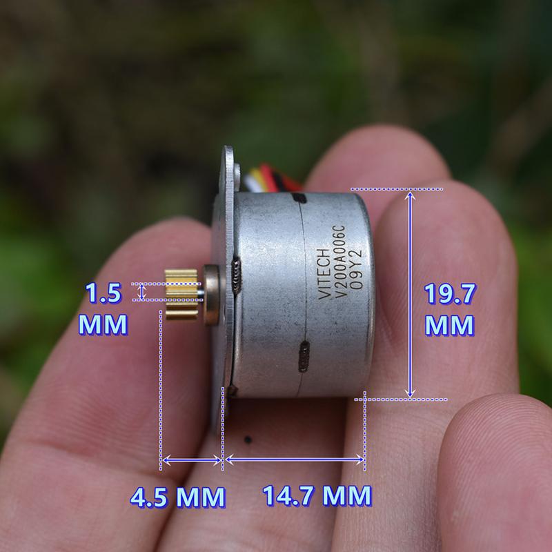 1 Piece Micro 2-Phase 4-Wire Stepping Motor Mini 20Mm Round Stepper Motor 15 Degree 15 Teeth Copper Gear Diy Printer