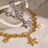 18k Gold Starfish Seashell Conch Bracelet - 2024 Summer Ocean Series Titanium Steel