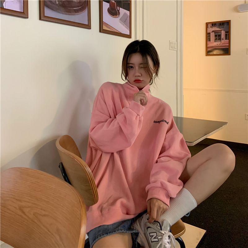 Plus Size Embroidery Hoodie Jacket: Stand Collar, Loose Fit, Mid-Length, Autumn 2025 Edition