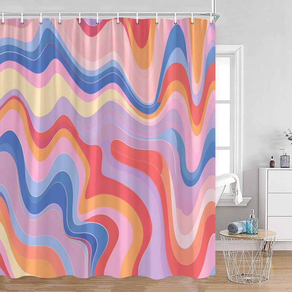 

Natural Landscape Shower Curtains Lakes Caves Waterfall Mountains Forest Trees Prairie Bathroom Decorations Nature Bath Curtains 90x180cm-35x70in