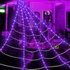 Halloween Spider Web Lights 250 LED Waterproof Net Lights with Spider Remote Control Cobweb for Yard House Garden Outdoor Indoor Party Haunted