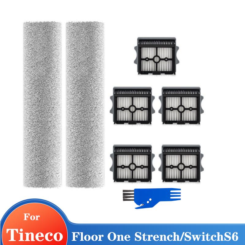 For Tineco Floor One Stretch S6 /Switch S6 Vacuum Cleaner Accessories Detachable Soft Roller Brush HEPA Filter Kit Parts