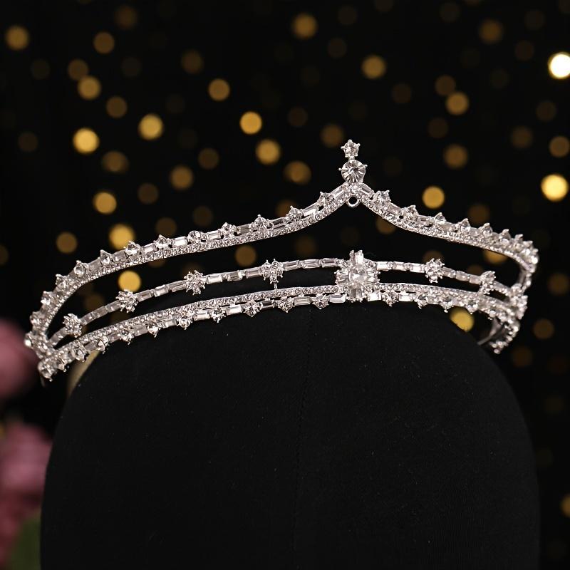 Silver Color Crystal Crown Tiara for Women Bride Party Rhinestone Prom Diadem Bridal Wedding Hair Accessories Jewelry Crown Gift