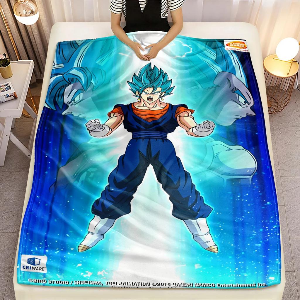 3D Japanese Anime Dragon Ball Flannel Blanket Soft Warm Throw Blanket for Bedroom Living Room Bed Travel Camping Picnic Gift