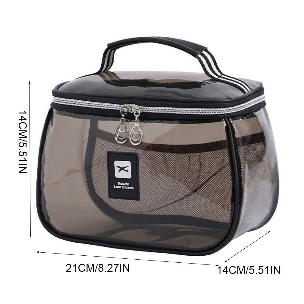 New PVC Wash Bag Transparent Waterproof Cosmetic Bag Large Capacity Handheld Makeup Storage Bag Women