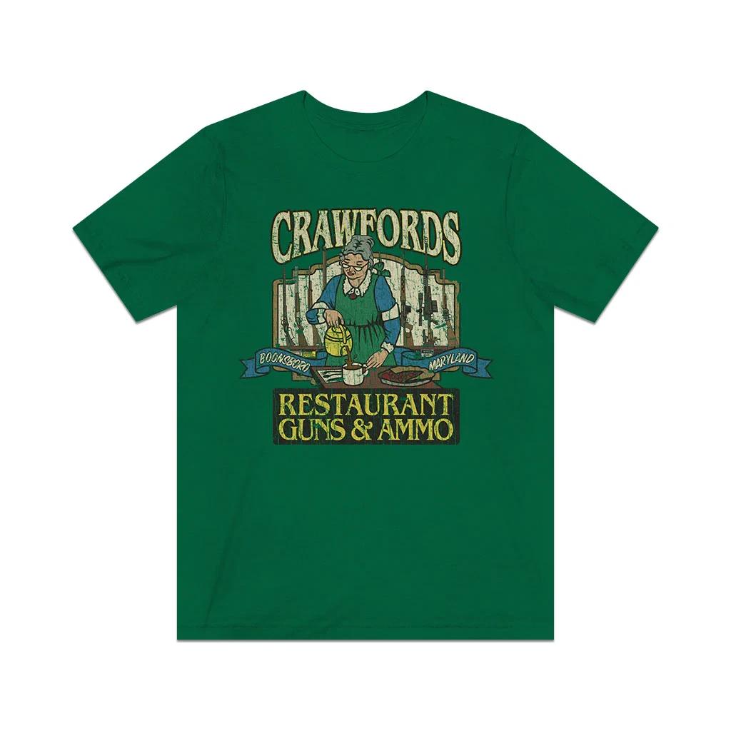 Crawfords Restaurant, Guns & Ammo 1980 Vintage Men’s T shirt 2XL
