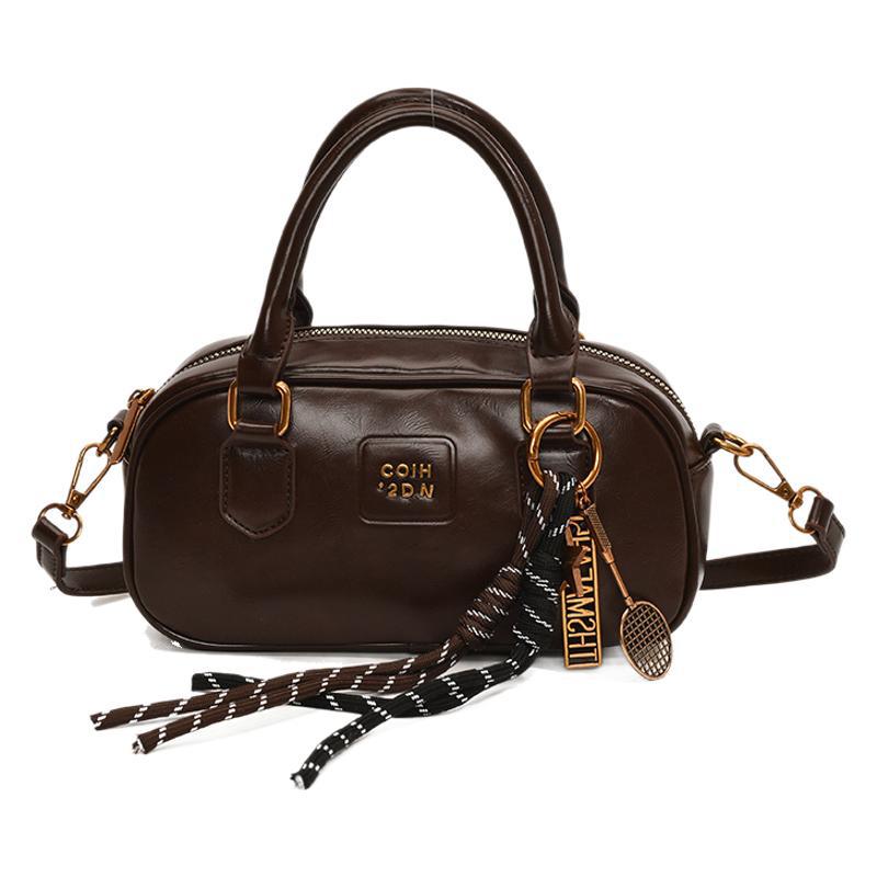 2025 Pillow Bag Women's Bowling Handbag Fashion Versatile Shoulder Bag Retro Messenger Bag