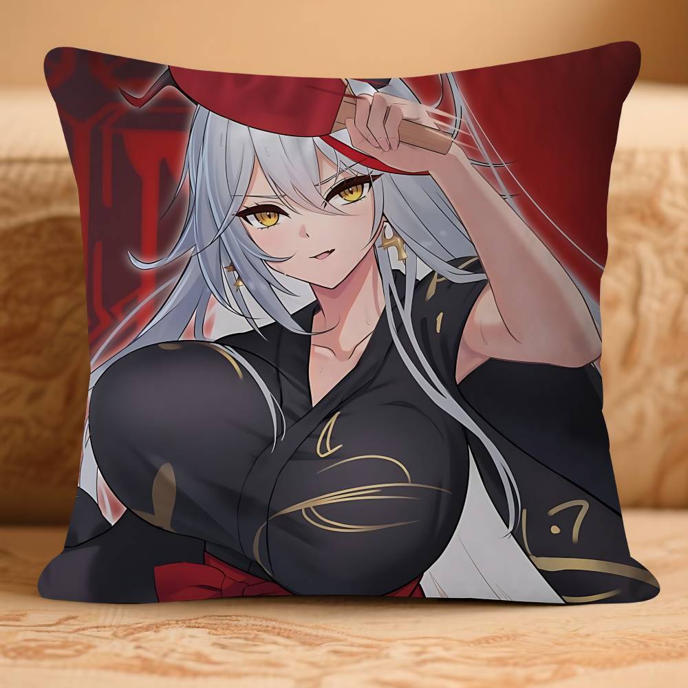 Azur Anime LaneS Kissenbezug Abnehmbarer Waschbarer Kissenbezug – Ganzjährig Weiches Leinen