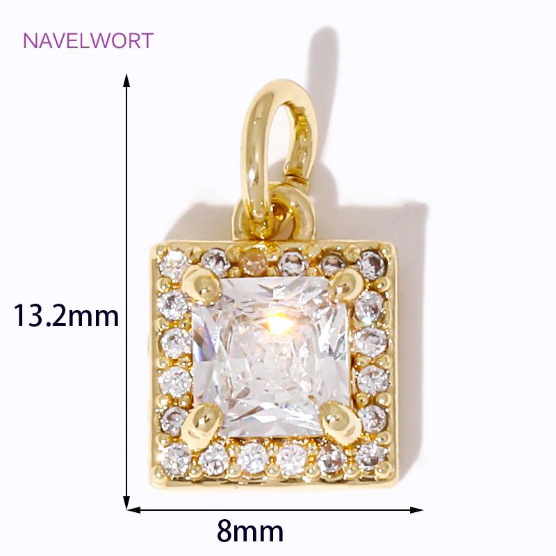 Multi Types 18K Gold Plated Brass Inlaid Zircon Charms Pendant For Jewelry Making Supplies DIY Necklace Making Accessories