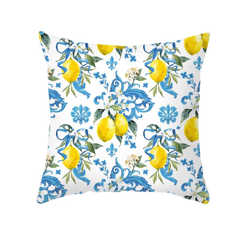Nordic Ins Pillow Cover Summer Yellow Lemon Print Pillow Cover Sofa Cushion Cover Home