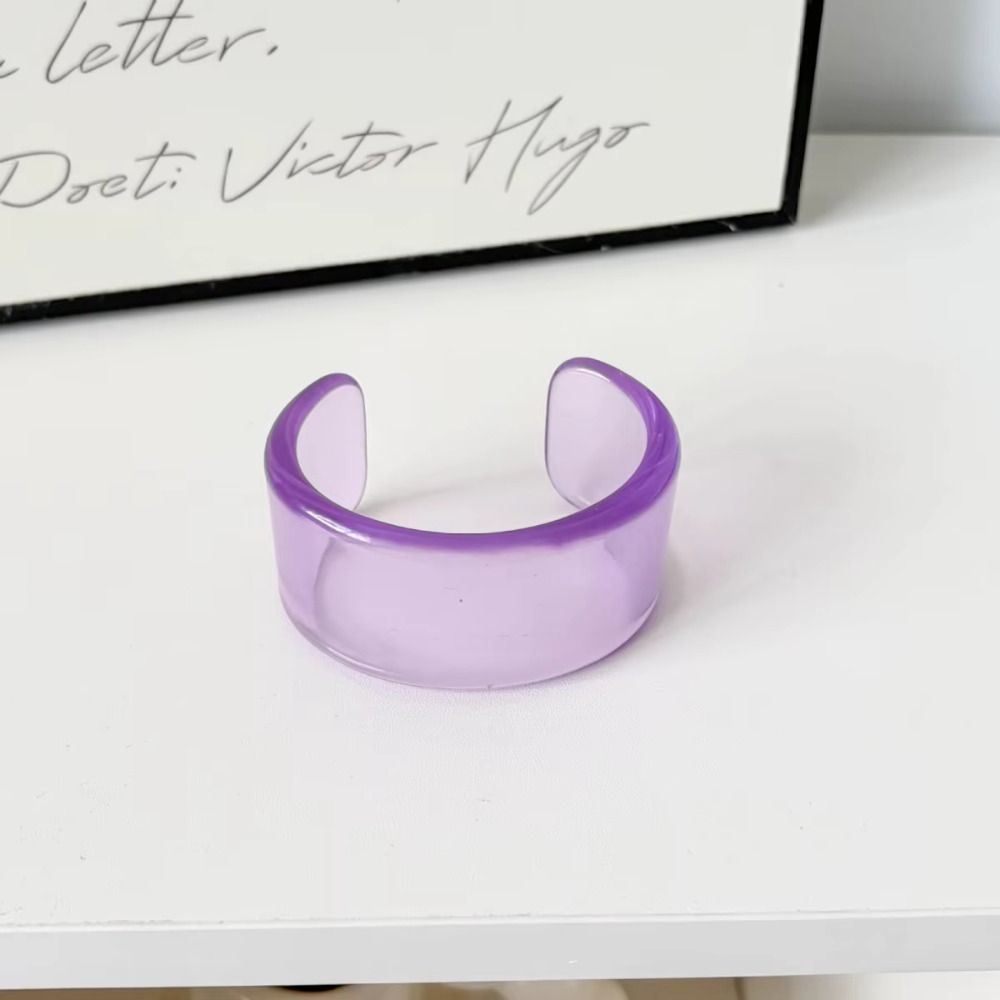 Wide Half Cuff Bracelet Simple Color Open Mouth Bangle Casual Elegant Wristband  Daily Casual