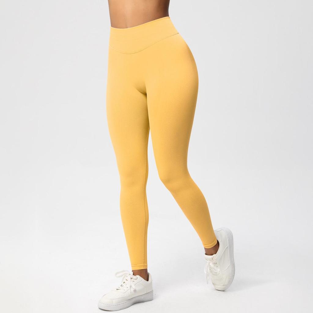 Pantalon de Yoga Fitness Sans Couture Taille Basse: Leggings push-up, moulants, haute performance.