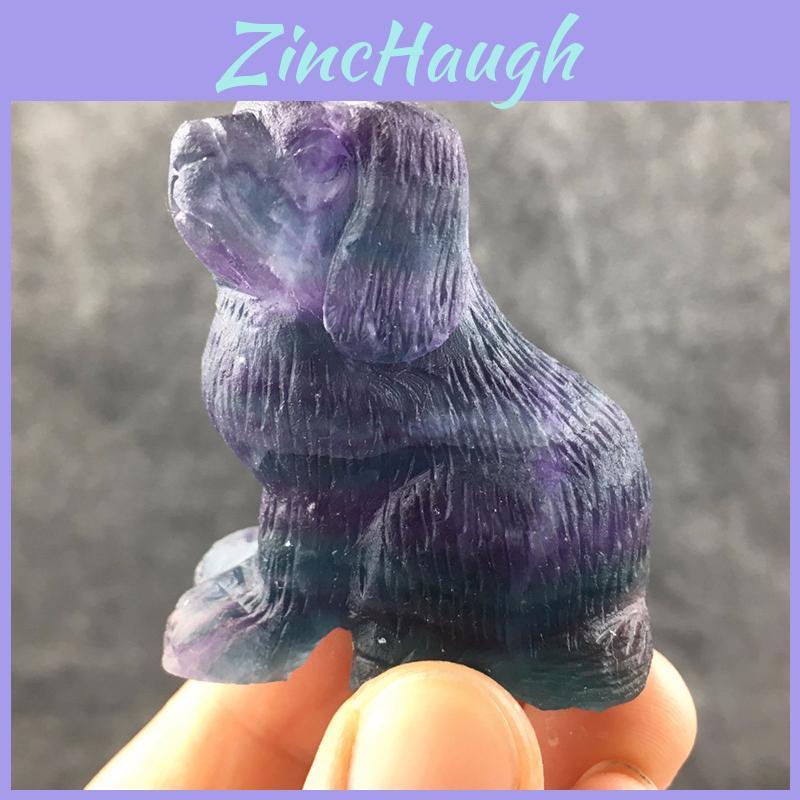 Stunning Natural Fluorite Crystal Dog Hand-carved Ornament For Elegant Home Decor Collections