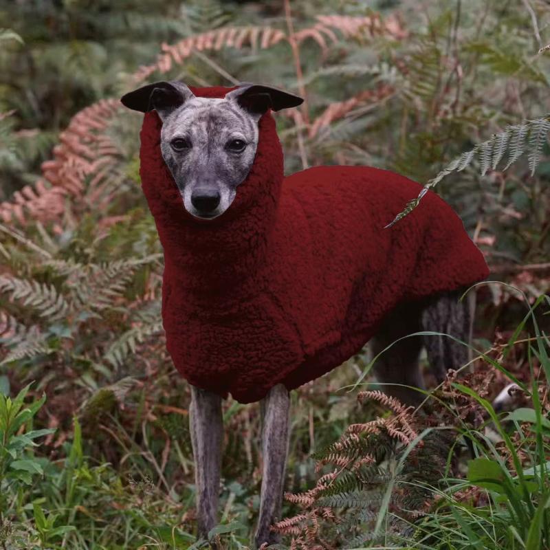 

Whippet Pet Dog Clothes Cotton Fleece Vest Greyhound Warm Coats Winter Outdoor Turtleneck Cotton Coat Pet Dog High Neck Clothes XS червоний