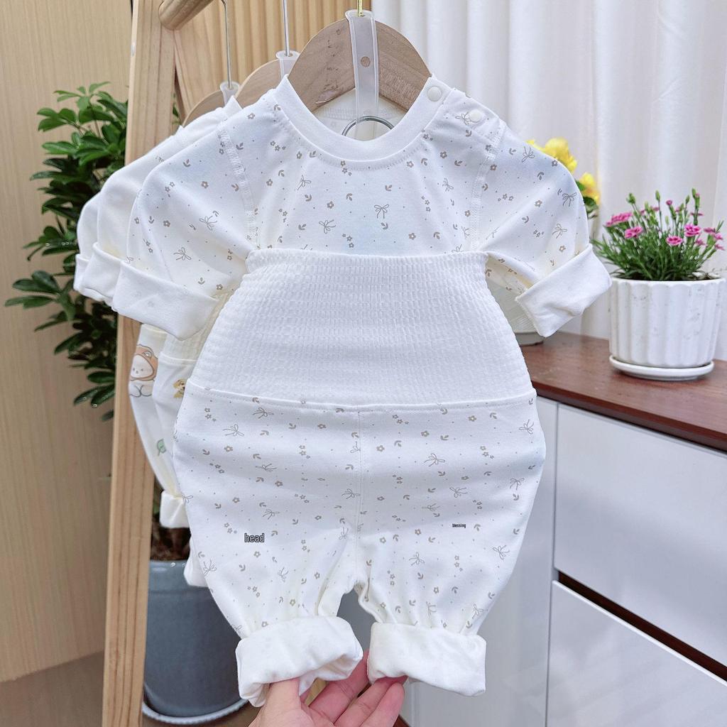 New Arrival High-Waist Pure Cotton Infant Set: Spring/Autumn Clothes & Pants
