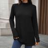 Women's T-Shirt Vintage Floral Print Round Neck Loose Long Sleeve Mid-Length Thumb Leak Top