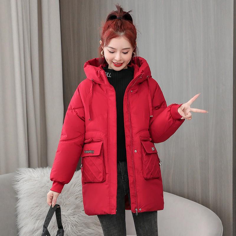 Women's Winter Mid-Length Bestseller Down Cotton Jacket - Free Shipping, Loose Fit, Thickened Padded Outerwear, Stylish Year-End Fashion.