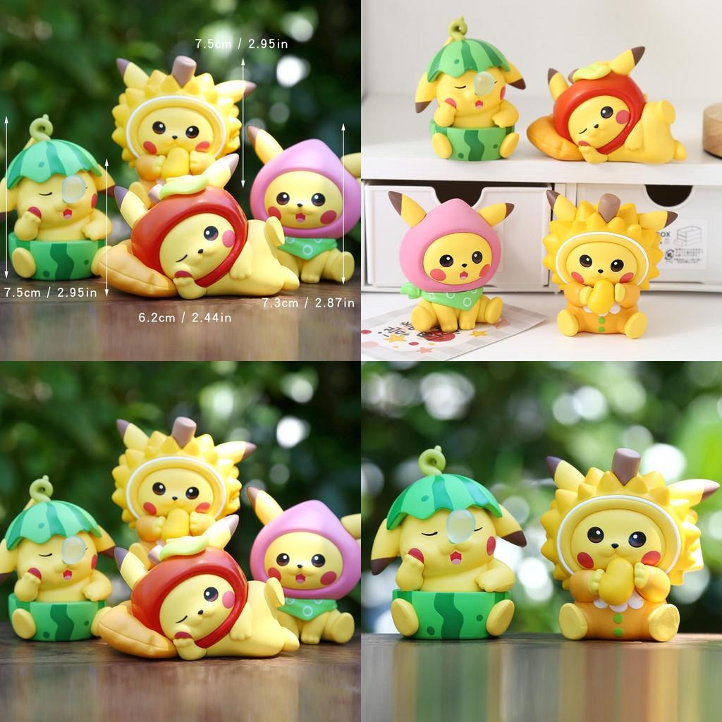 Pvc Pikachu Cute Fruit Figurine Collectible Toys Ornament For Children Teens And