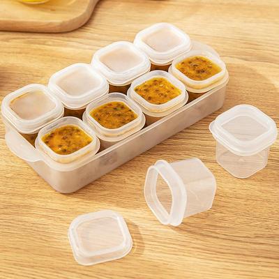 Mini Freezer Box With Lid Sauce Jam Preservation Box Food Fresh-Keeping Container Leak-Proof Kitchen Spice Seasoning Storage Jar