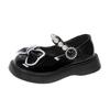 Girls' Mary Jane Leather Shoes: Black & White British Style, Super Soft Princess Performance Shoes for Spring & Autumn.