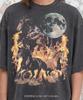 Wild Stallions Fire And Flames Comfort Colors® Tshirt, Equestrian Night Gallop Full Moon Western Rider Nature Spirit Vintage Tee