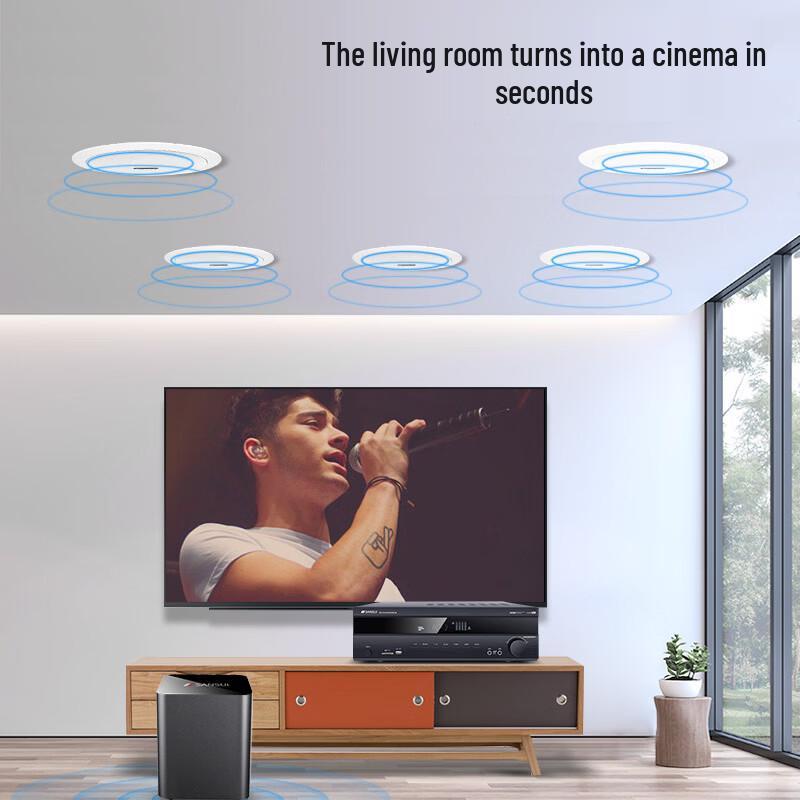 SANSUI T2 5.1 Channel Home Theater Ceiling Speaker System CN Plug (adapter Included)