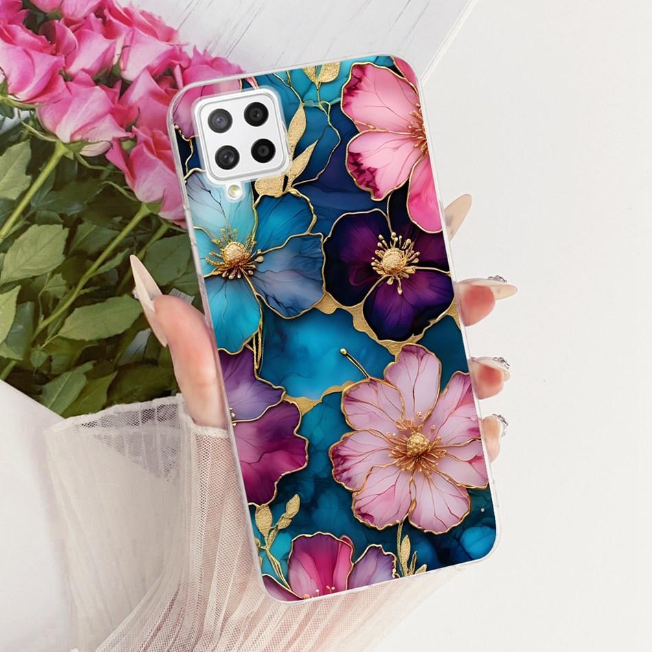 For Samsung Galaxy A22 4G A225F 5G A226B Cute Flower Butterfly Cat Painted Case For Samsung A22 Soft Silicone TPU Phone Cases