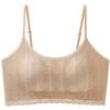Short light oxygen lace stacked sling vest for women with chest pad integrated inside and can be worn outside tube top