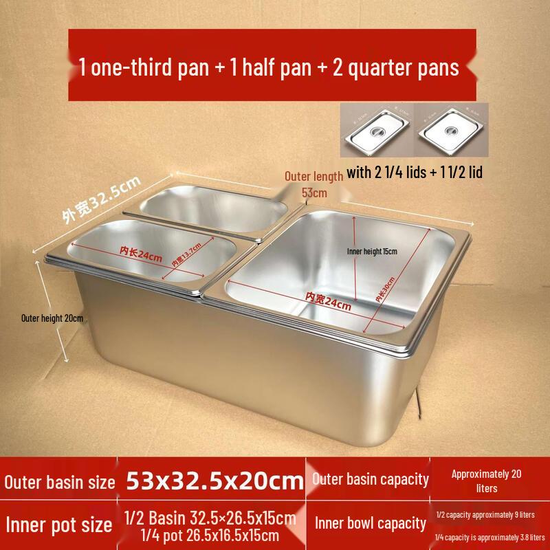 Zhebu Stainless Steel Divided Food Tray with Lid